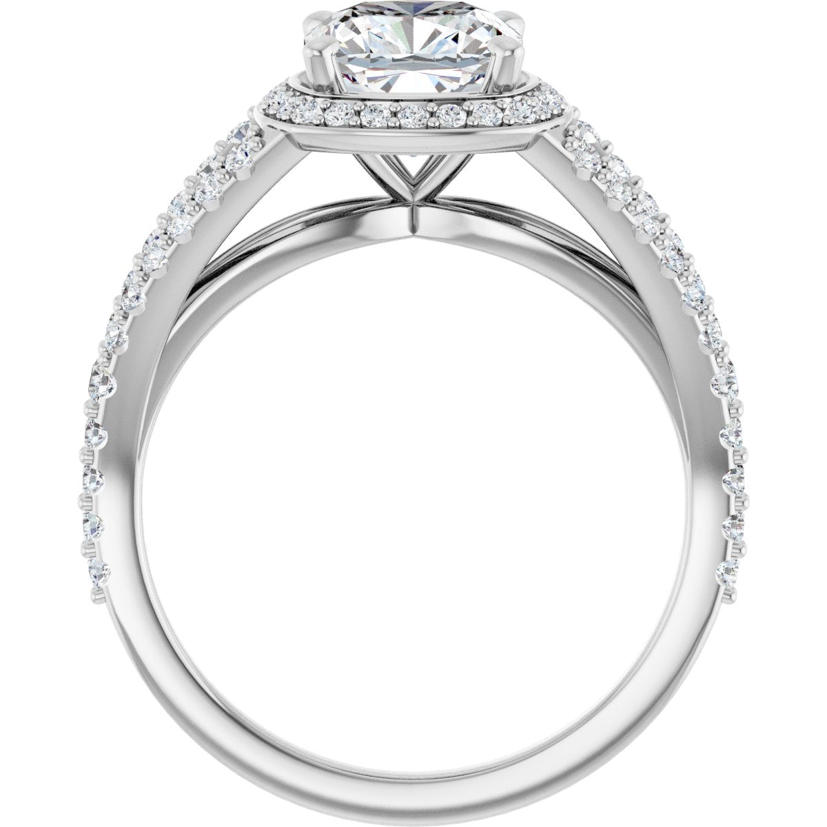 Cushion Halo-Style Engagement Ring Semi-Mount - gallery - Series 122986