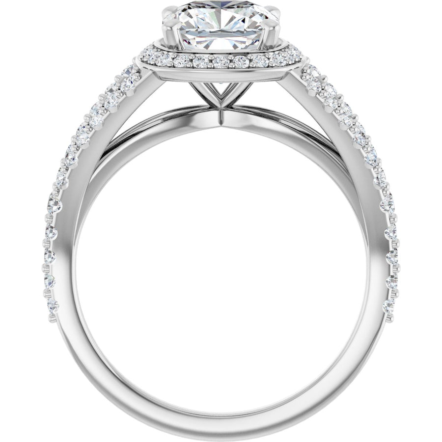 Cushion Halo-Style Engagement Ring Semi-Mount - gallery - Series 122986