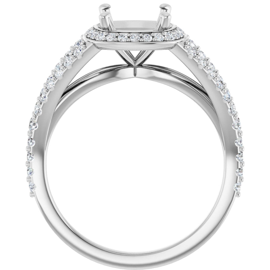 Cushion Halo-Style Engagement Ring Semi-Mount - gallery - Series 122986