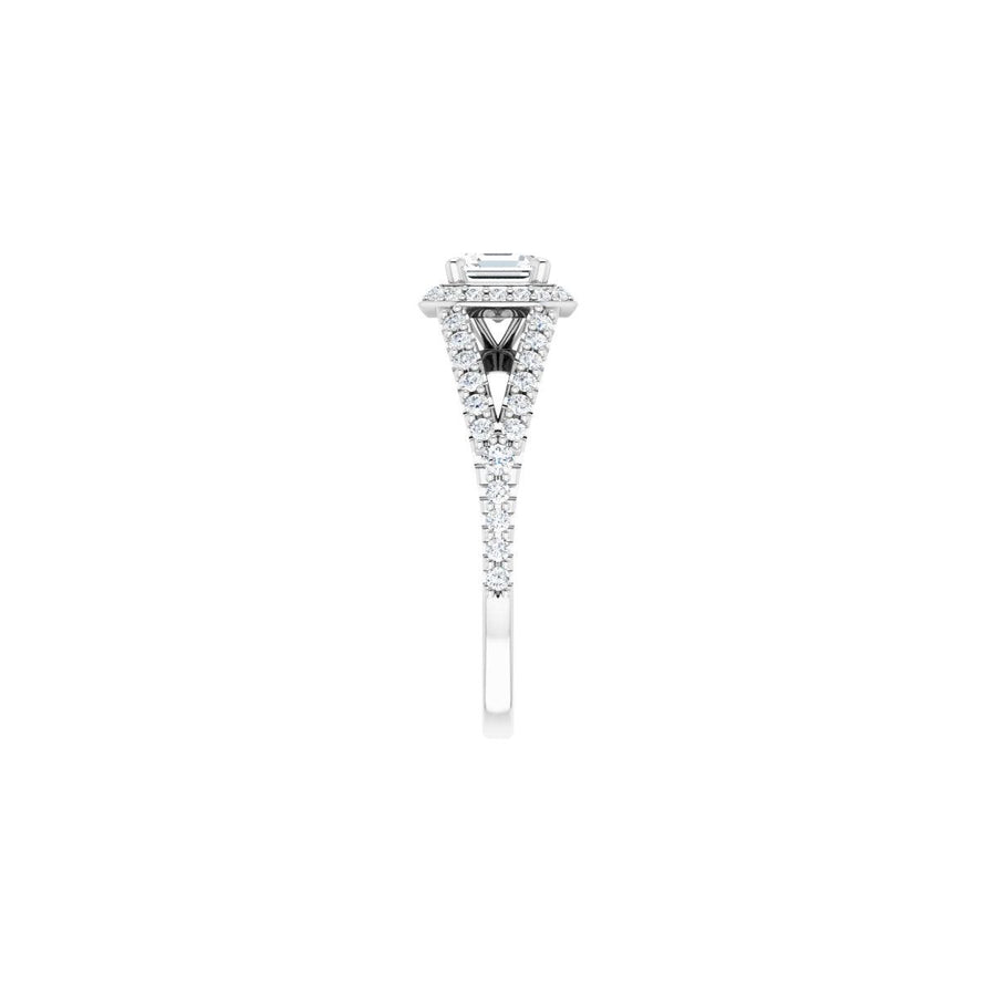 Asscher Halo-Style Engagement Ring Semi-Mount - gallery - Series 122986