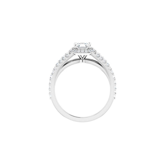 Asscher Halo-Style Engagement Ring Semi-Mount - gallery - Series 122986