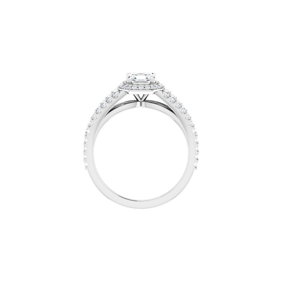 Asscher Halo-Style Engagement Ring Semi-Mount - gallery - Series 122986