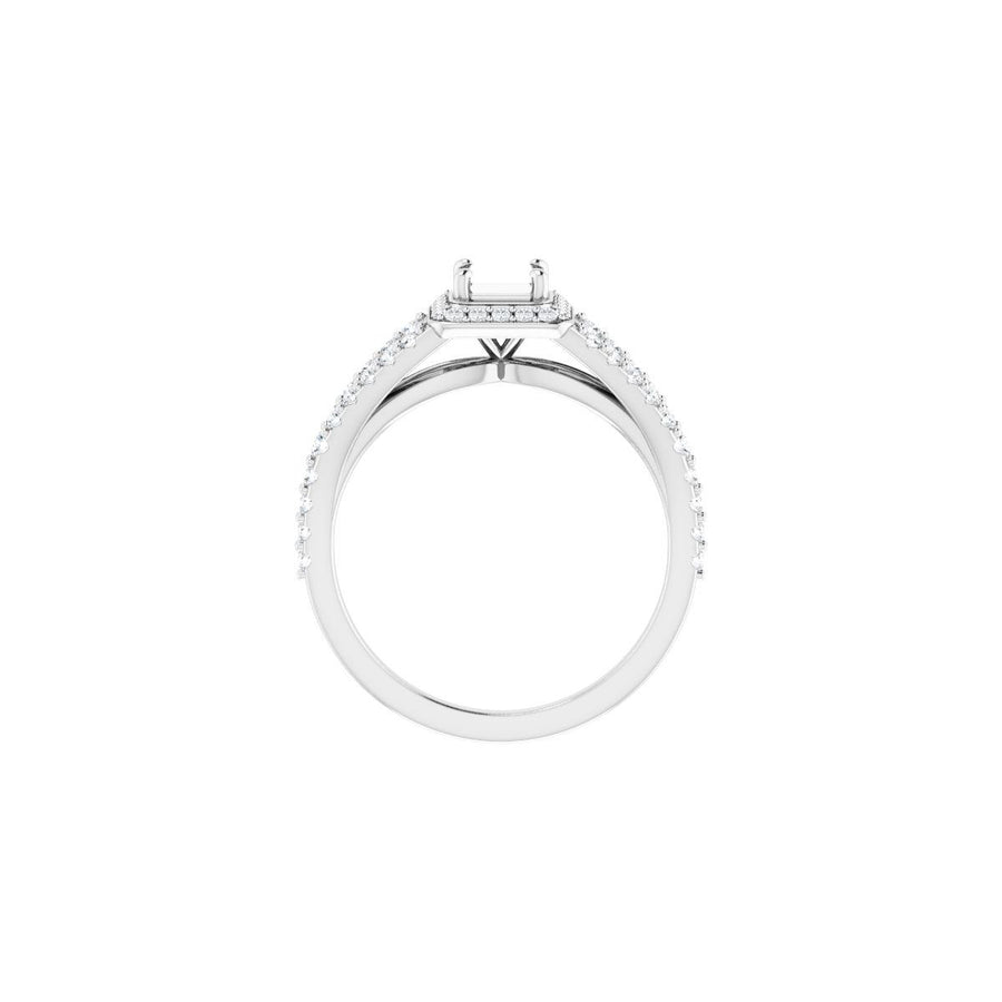 Square Halo-Style Engagement Ring Semi-Mount - gallery - Series 122986