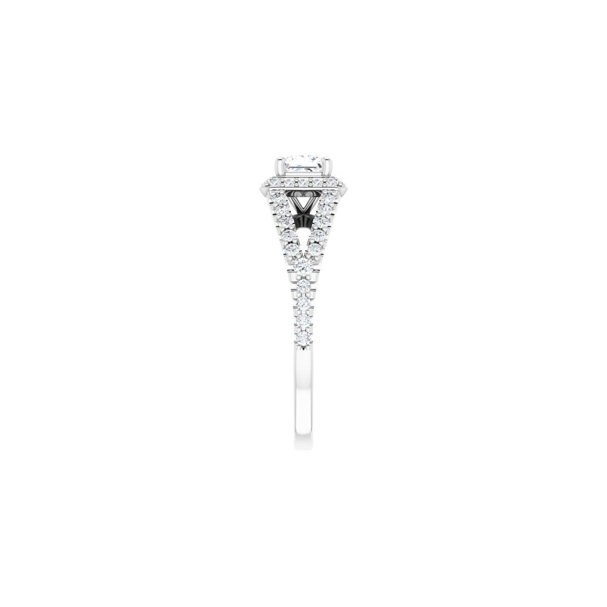 Square Halo-Style Engagement Ring Semi-Mount - gallery - Series 122986