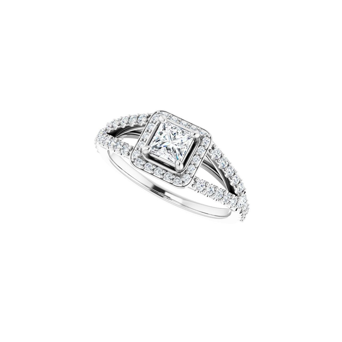 Square Halo-Style Engagement Ring Semi-Mount - gallery - Series 122986