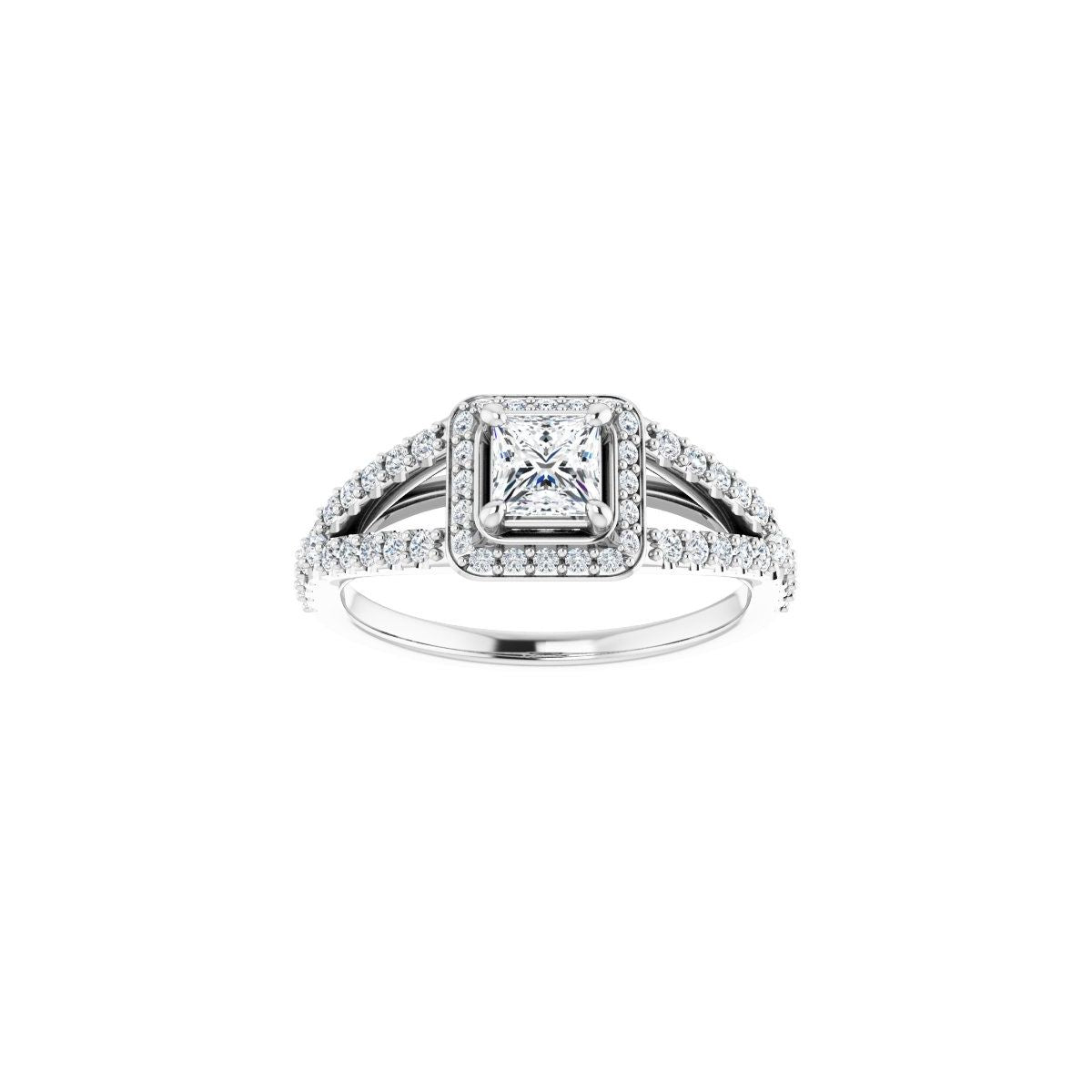 Square Halo-Style Engagement Ring Semi-Mount - gallery - Series 122986