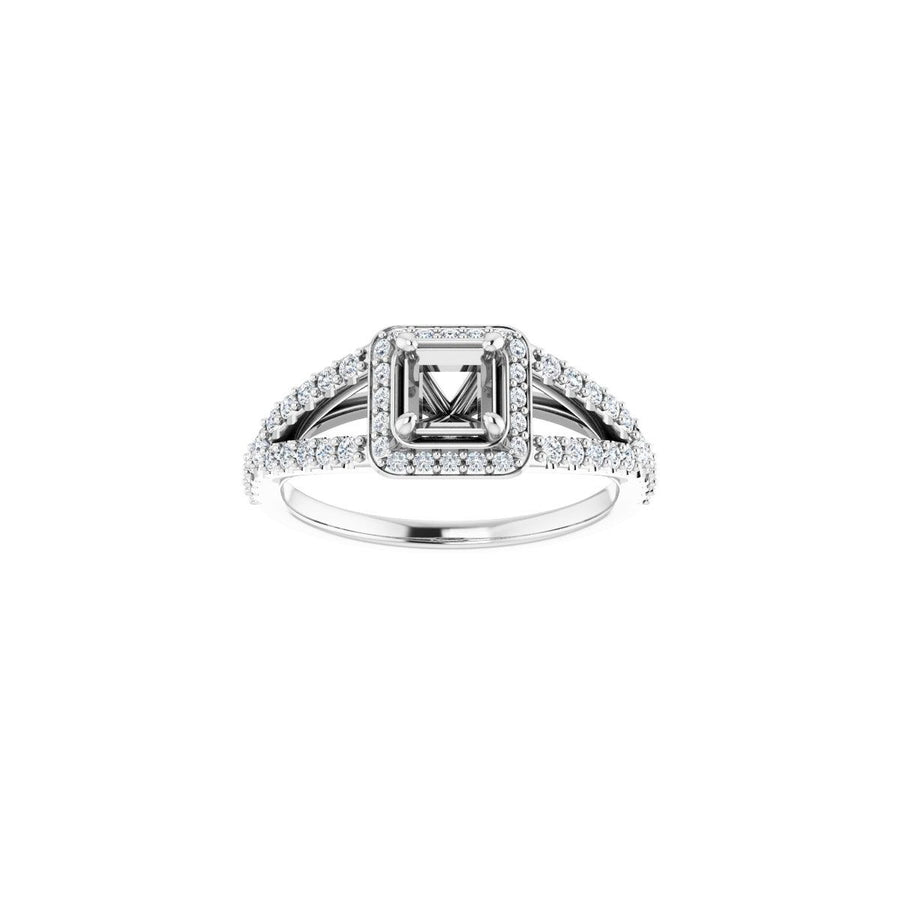 Square Halo-Style Engagement Ring Semi-Mount - gallery - Series 122986