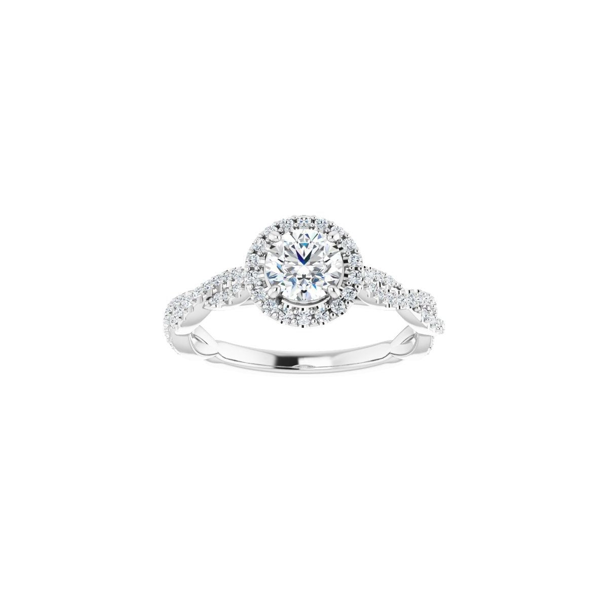 Round Halo-Style Engagement Ring Semi-Mount - gallery - Series 123267