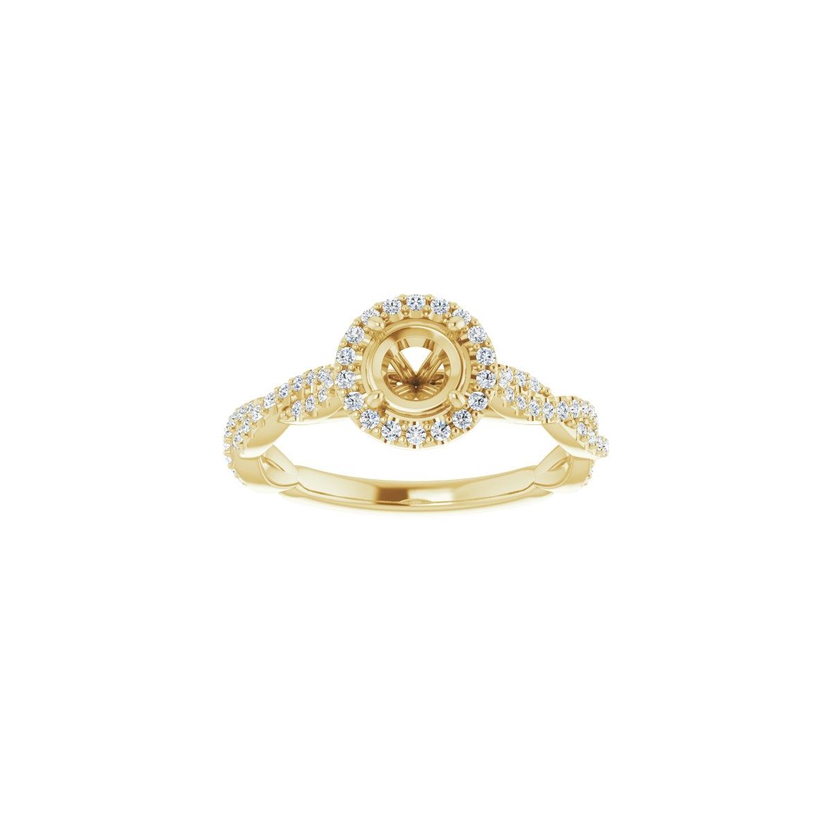 Round Halo-Style Engagement Ring Semi-Mount - gallery - Series 123267