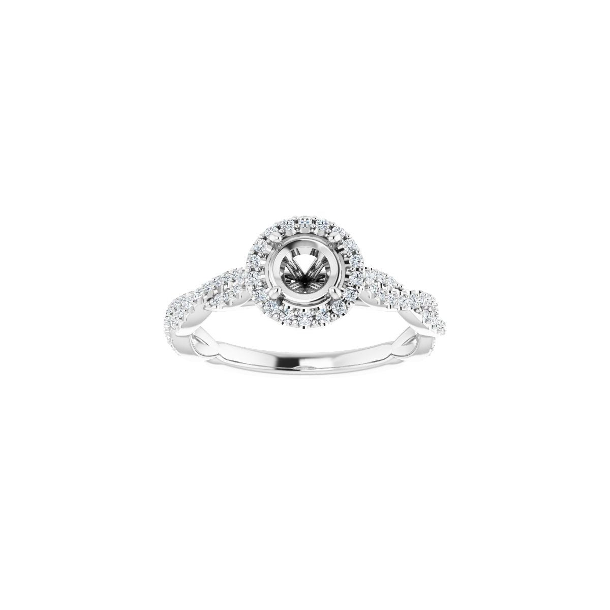 Round Halo-Style Engagement Ring Semi-Mount - gallery - Series 123267