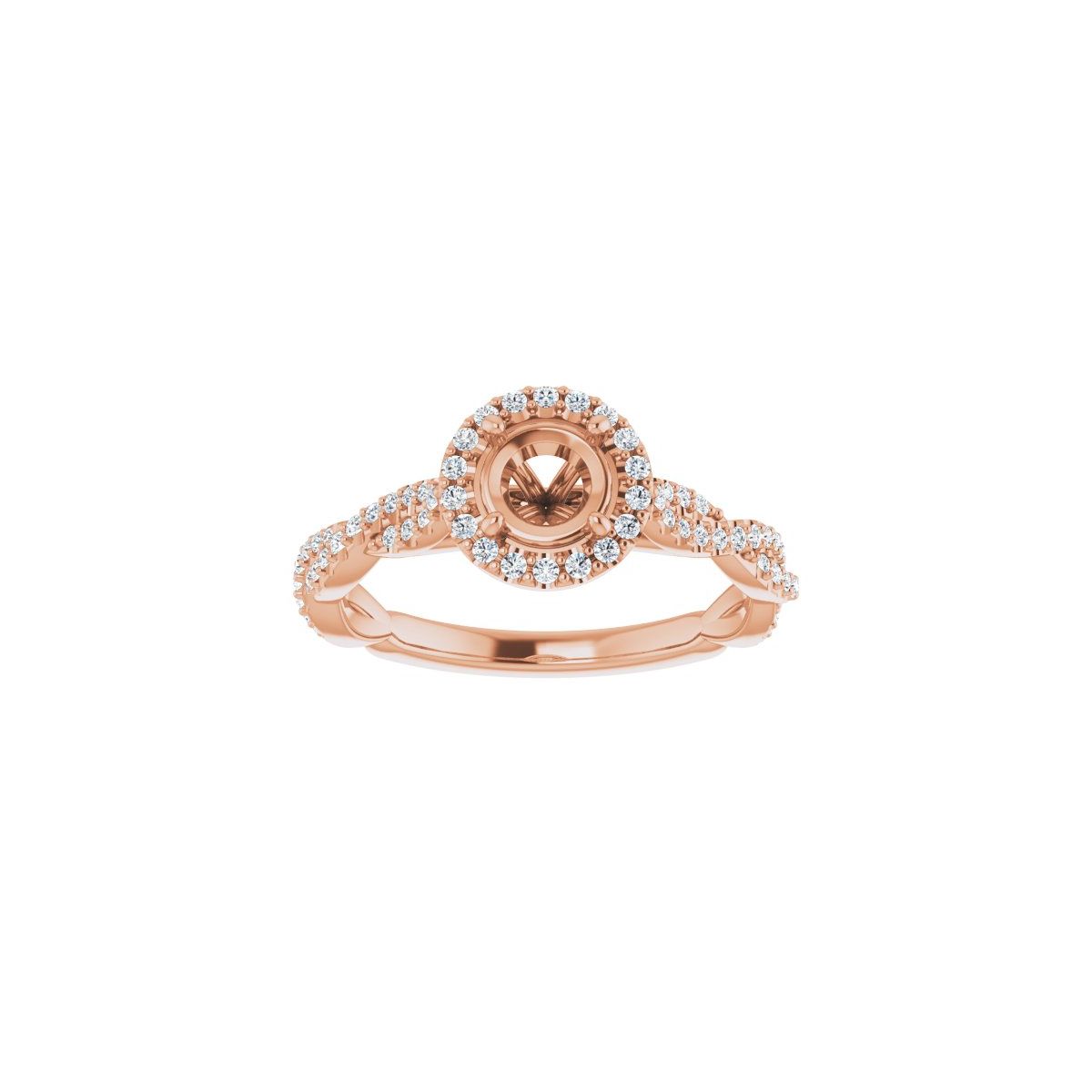 Round Halo-Style Engagement Ring Semi-Mount - gallery - Series 123267