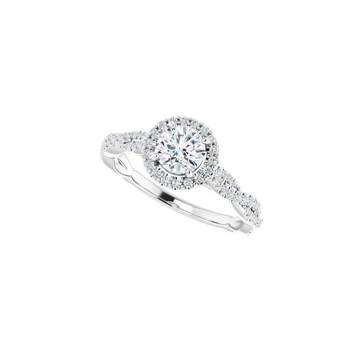 Round Halo-Style Engagement Ring Semi-Mount - gallery - Series 123267