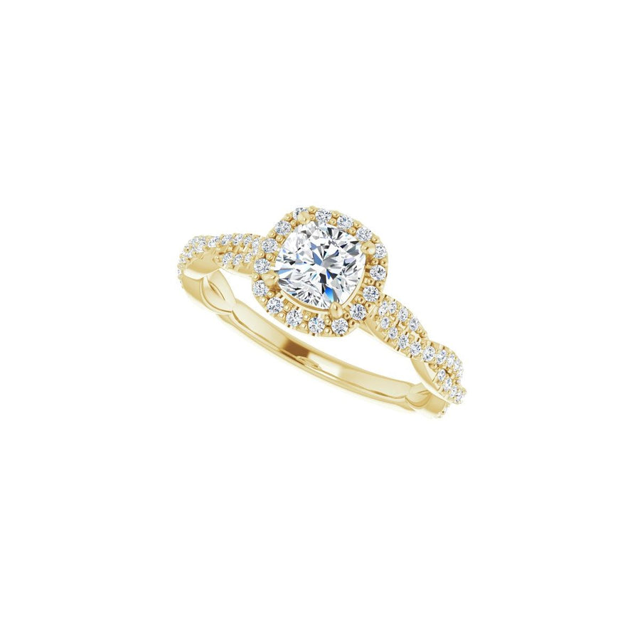 Cushion Halo-Style Engagement Ring Semi-Mount - gallery - Series 123267