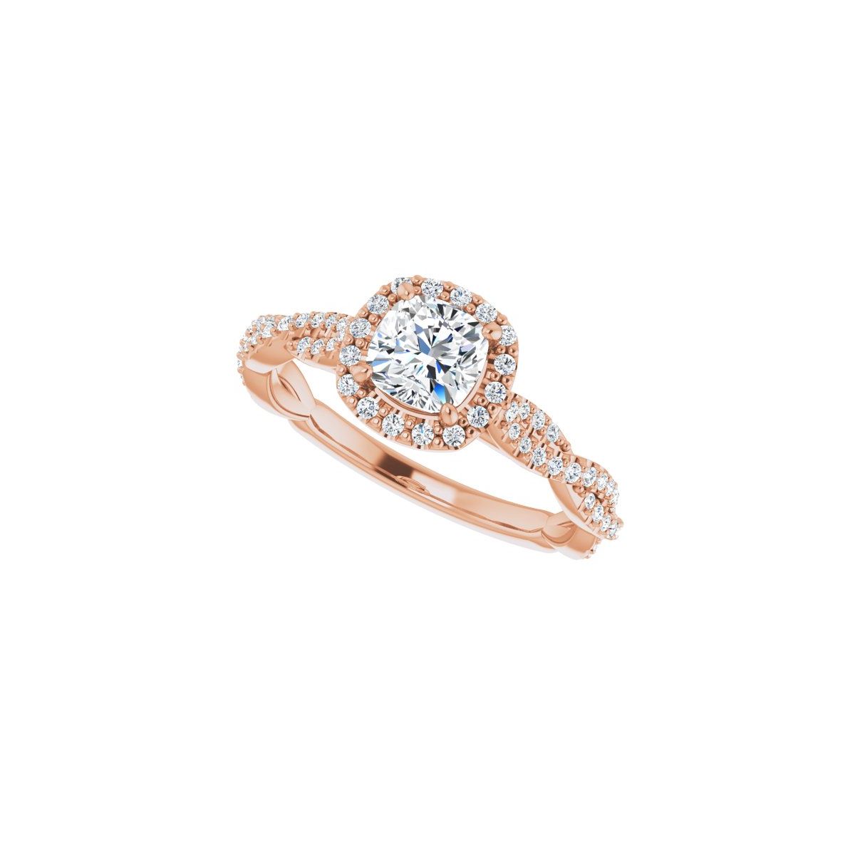 Cushion Halo-Style Engagement Ring Semi-Mount - gallery - Series 123267