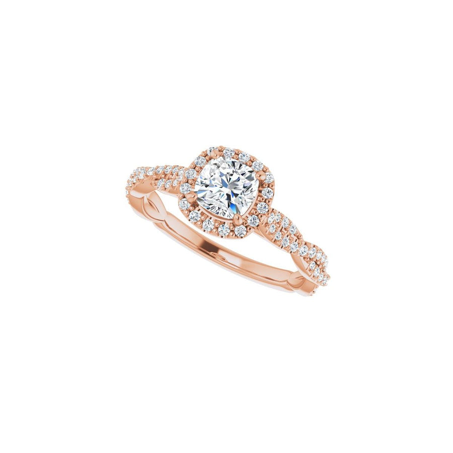 Cushion Halo-Style Engagement Ring Semi-Mount - gallery - Series 123267