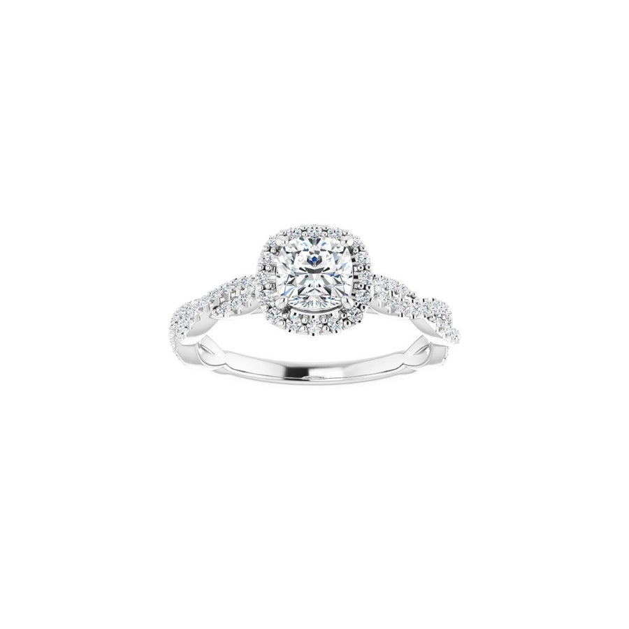 Cushion Halo-Style Engagement Ring Semi-Mount - gallery - Series 123267