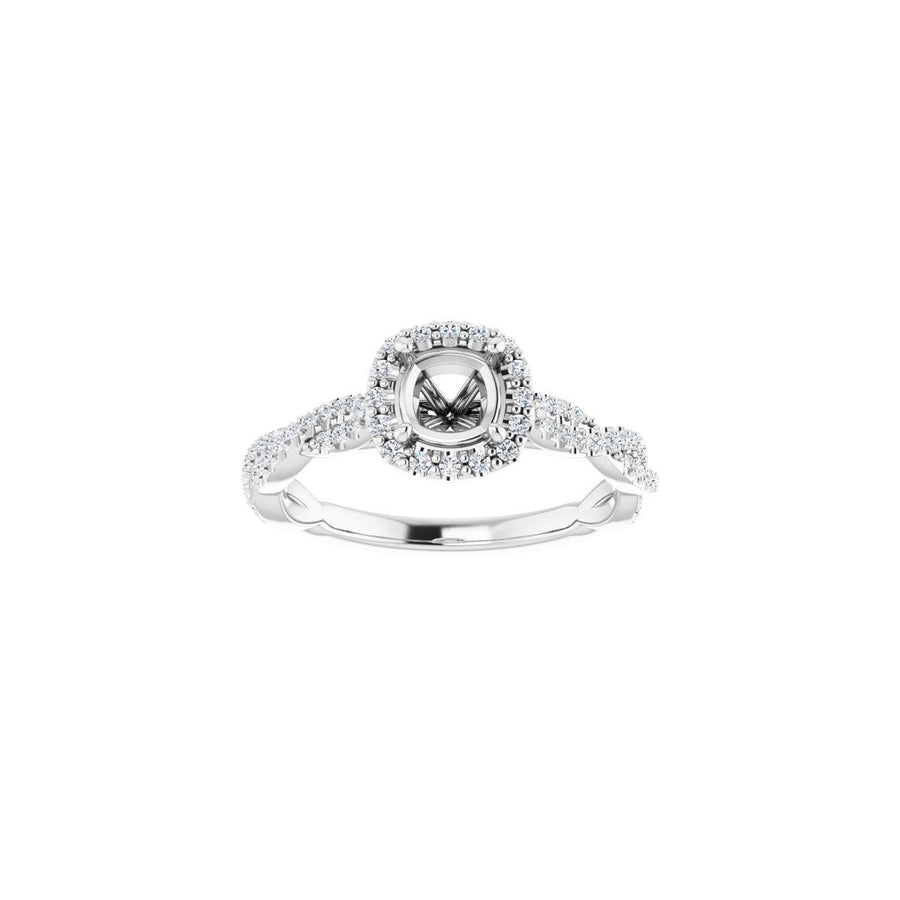 Cushion Halo-Style Engagement Ring Semi-Mount - gallery - Series 123267