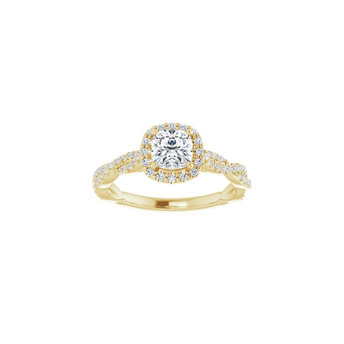 Cushion Halo-Style Engagement Ring Semi-Mount - gallery - Series 123267