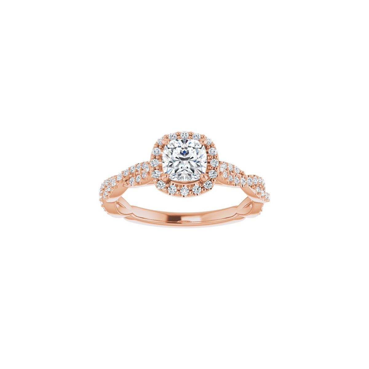 Cushion Halo-Style Engagement Ring Semi-Mount - gallery - Series 123267
