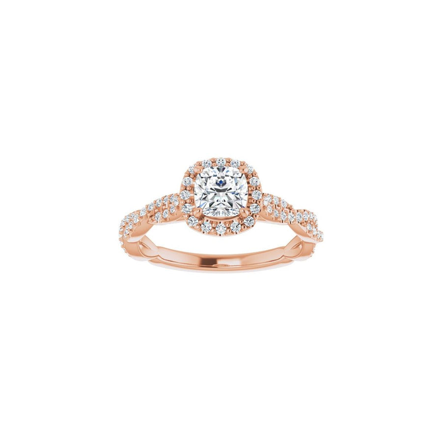Cushion Halo-Style Engagement Ring Semi-Mount - gallery - Series 123267