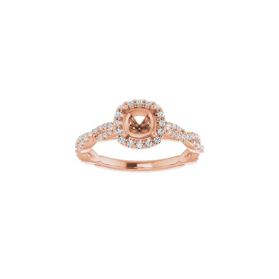Cushion Halo-Style Engagement Ring Semi-Mount - gallery - Series 123267