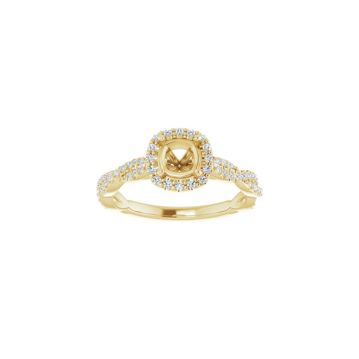 Cushion Halo-Style Engagement Ring Semi-Mount - gallery - Series 123267
