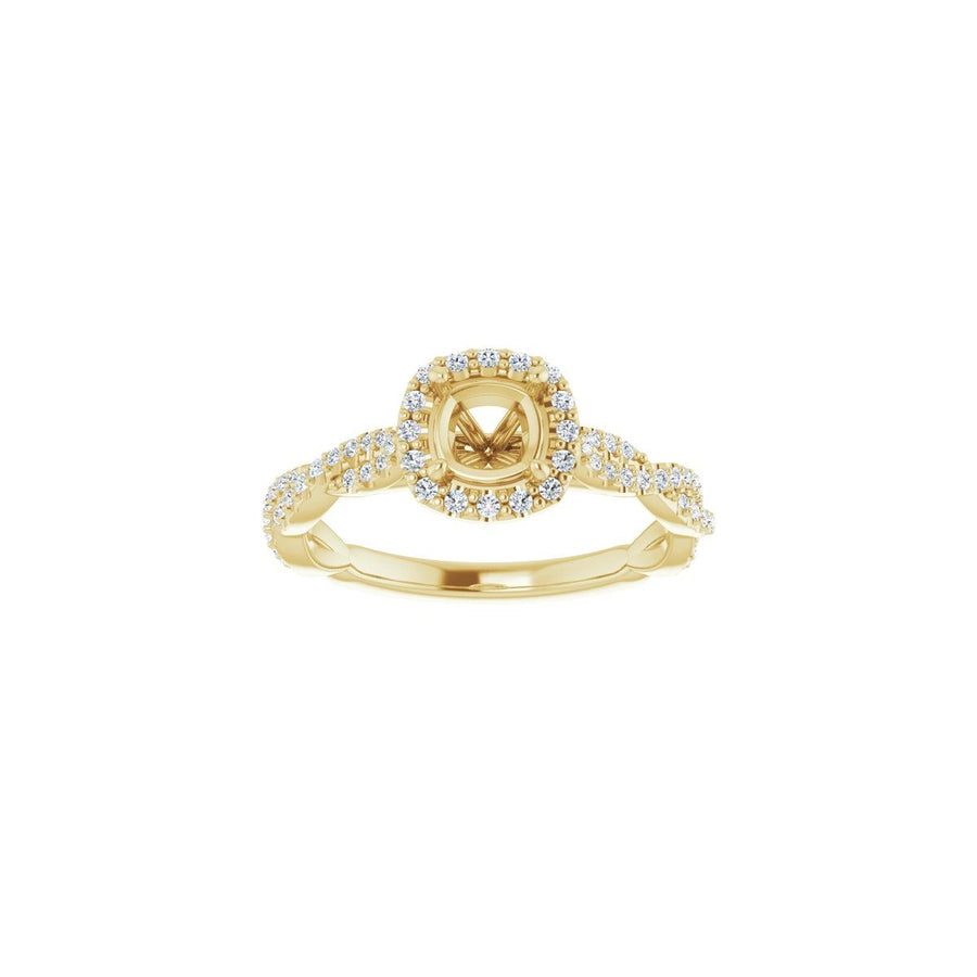Cushion Halo-Style Engagement Ring Semi-Mount - gallery - Series 123267