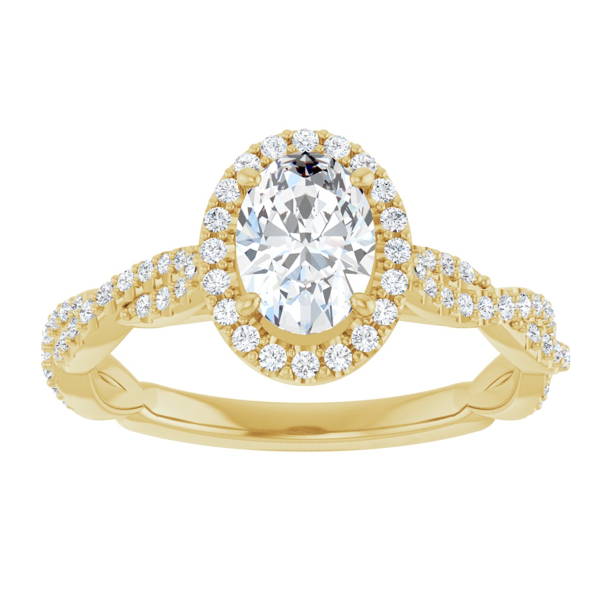 Oval Halo-Style Engagement Ring Semi-Mount - gallery - Series 123267
