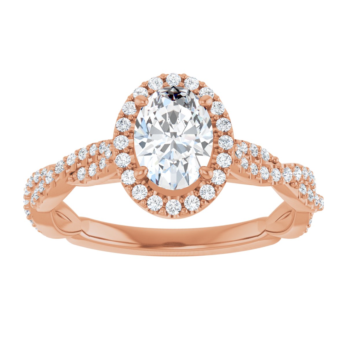 Oval Halo-Style Engagement Ring Semi-Mount - gallery - Series 123267