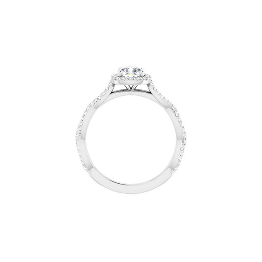 Cushion Halo-Style Engagement Ring Semi-Mount - gallery - Series 123267