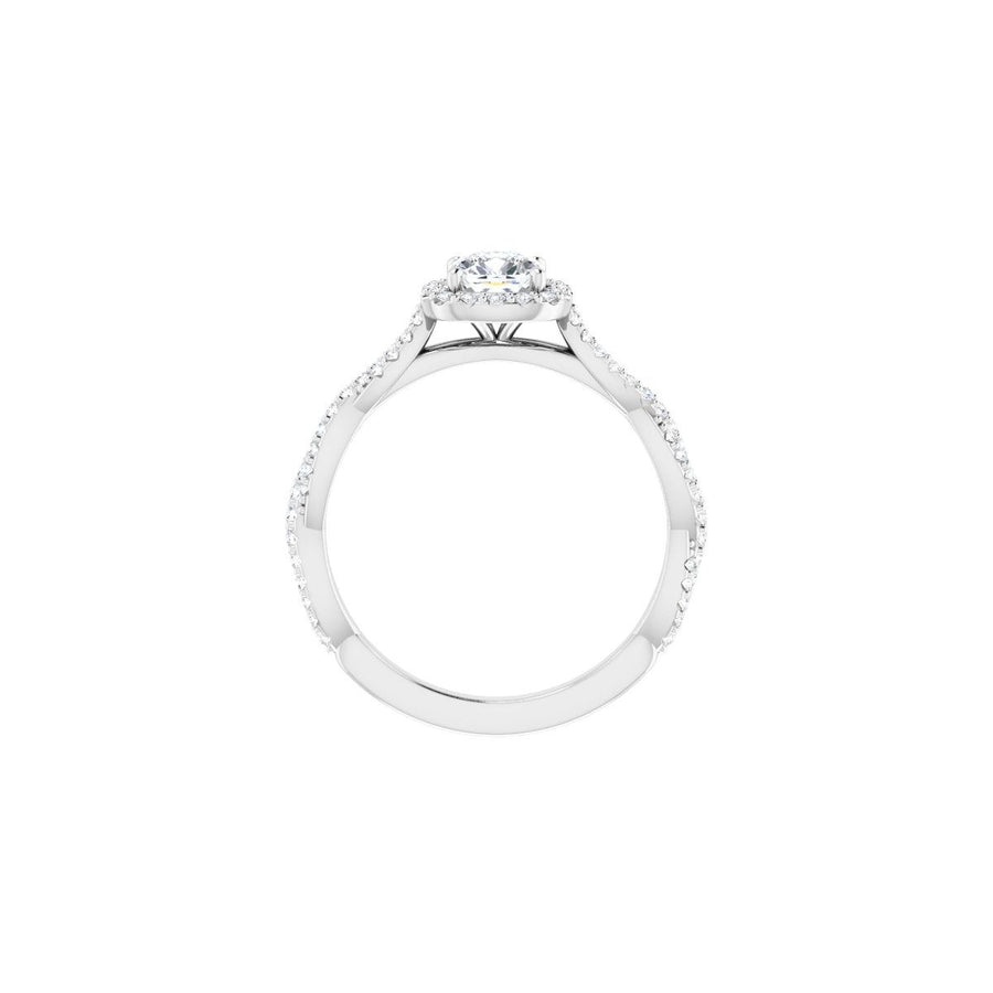 Cushion Halo-Style Engagement Ring Semi-Mount - gallery - Series 123267