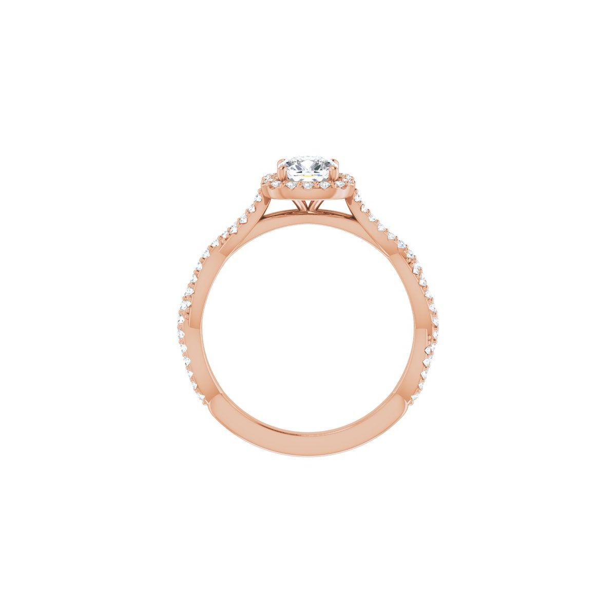 Cushion Halo-Style Engagement Ring Semi-Mount - gallery - Series 123267