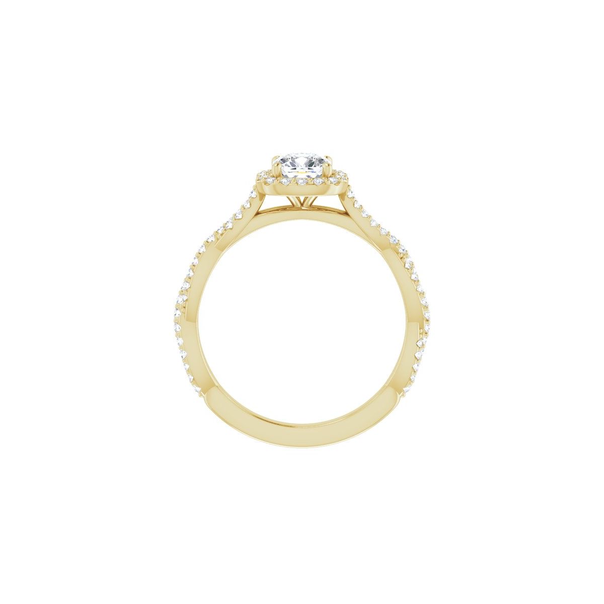 Cushion Halo-Style Engagement Ring Semi-Mount - gallery - Series 123267