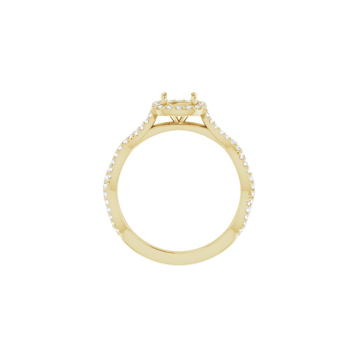 Cushion Halo-Style Engagement Ring Semi-Mount - gallery - Series 123267