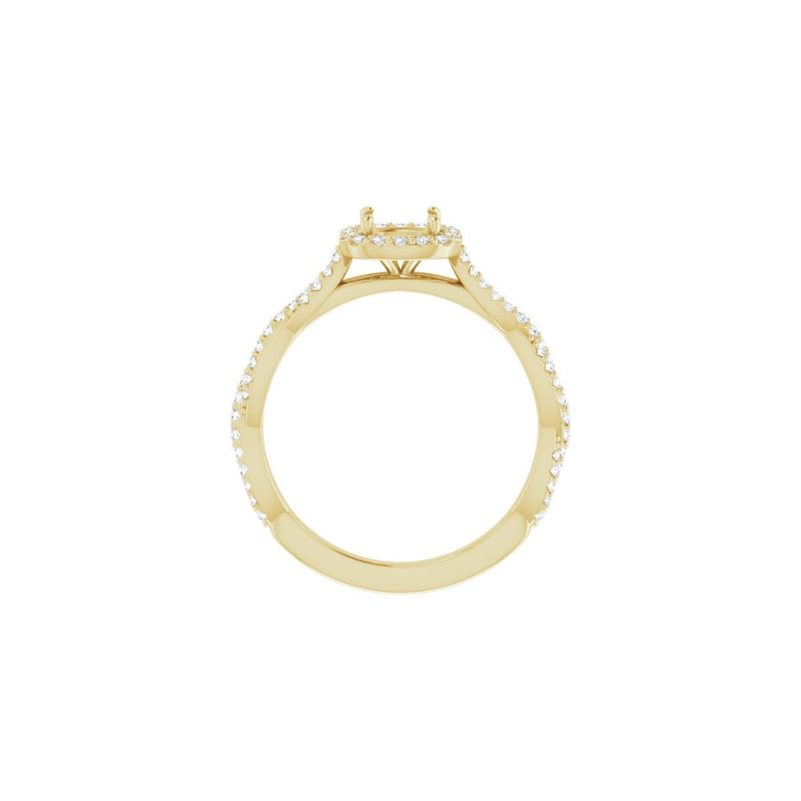 Cushion Halo-Style Engagement Ring Semi-Mount - gallery - Series 123267