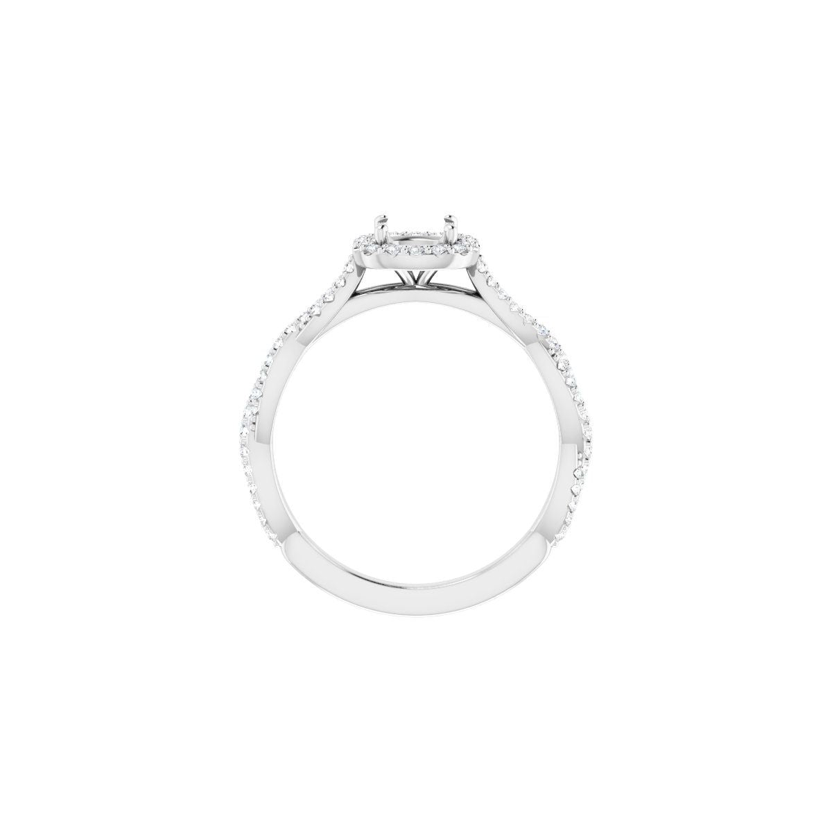 Cushion Halo-Style Engagement Ring Semi-Mount - gallery - Series 123267
