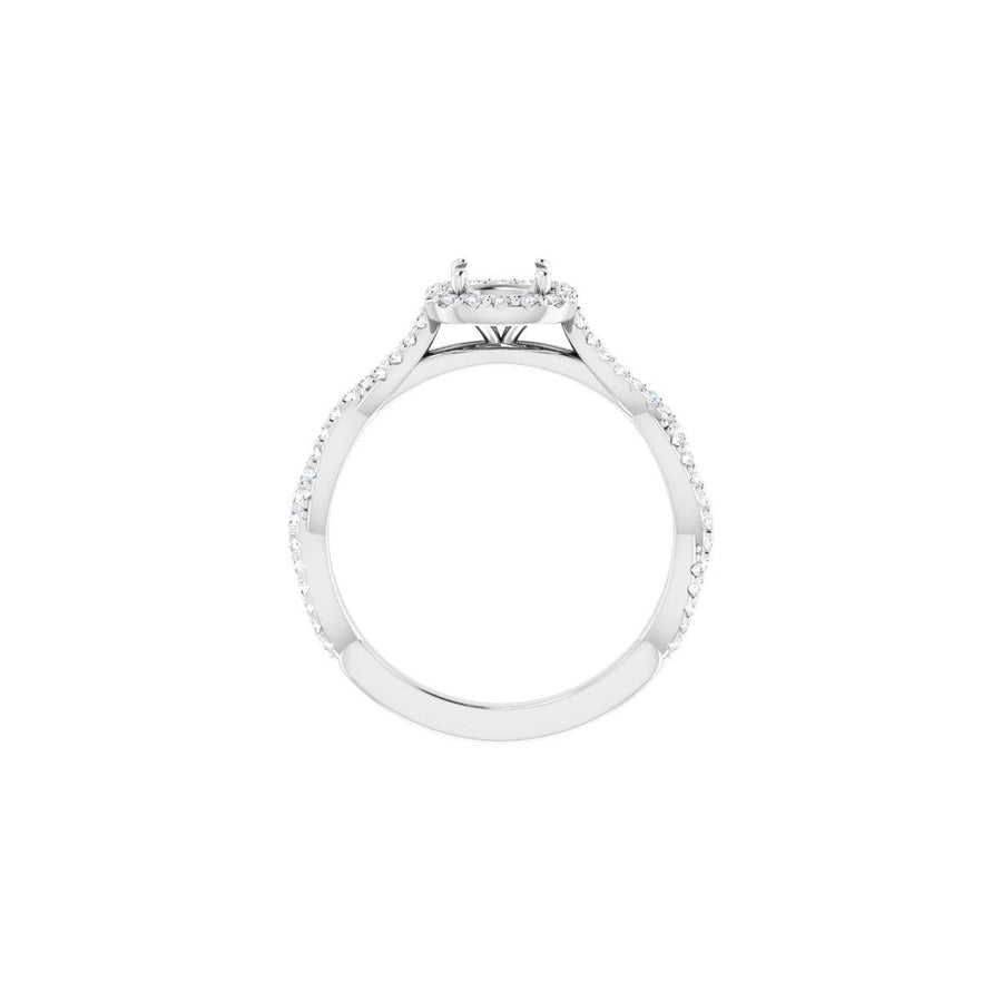 Cushion Halo-Style Engagement Ring Semi-Mount - gallery - Series 123267