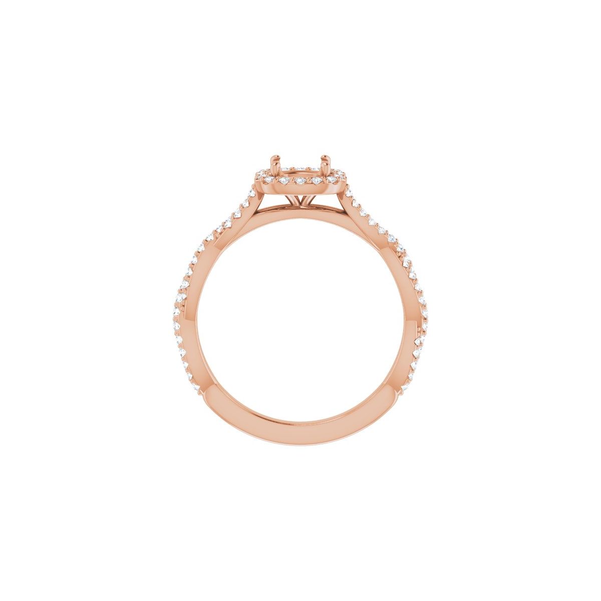 Cushion Halo-Style Engagement Ring Semi-Mount - gallery - Series 123267