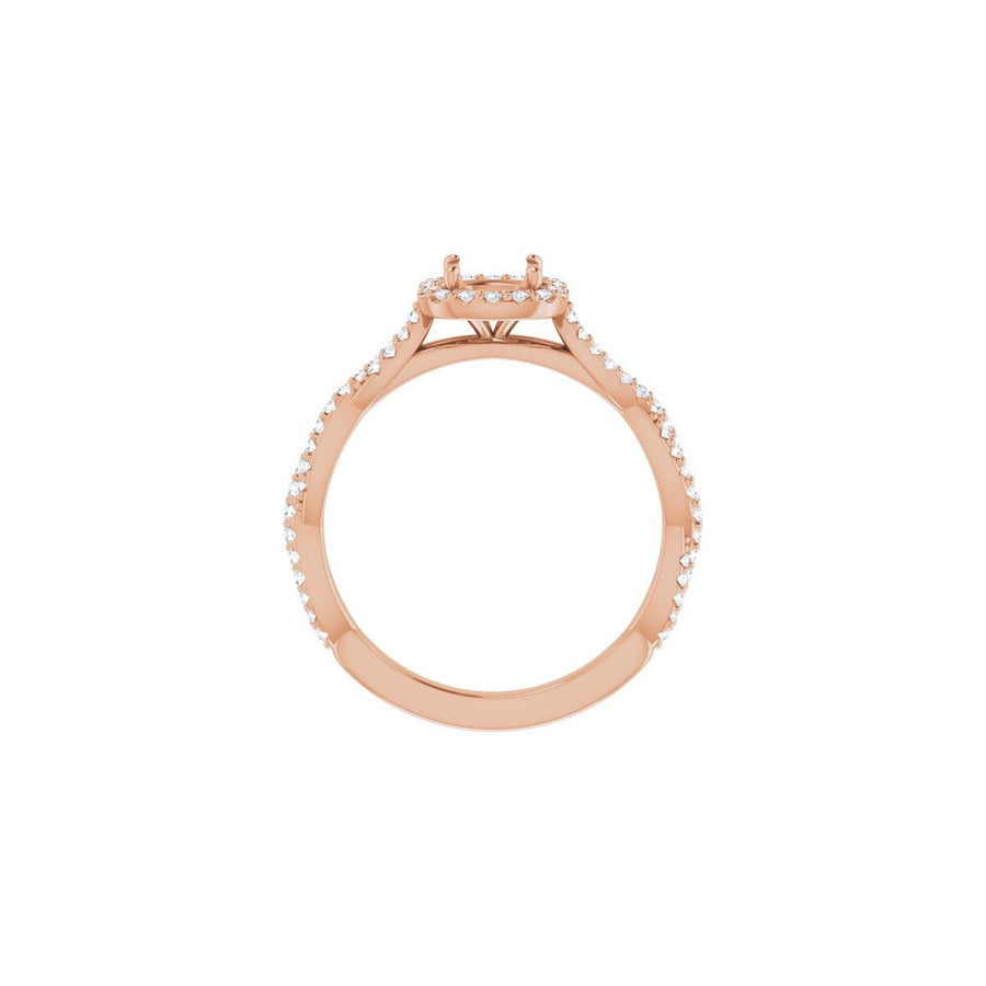 Cushion Halo-Style Engagement Ring Semi-Mount - gallery - Series 123267