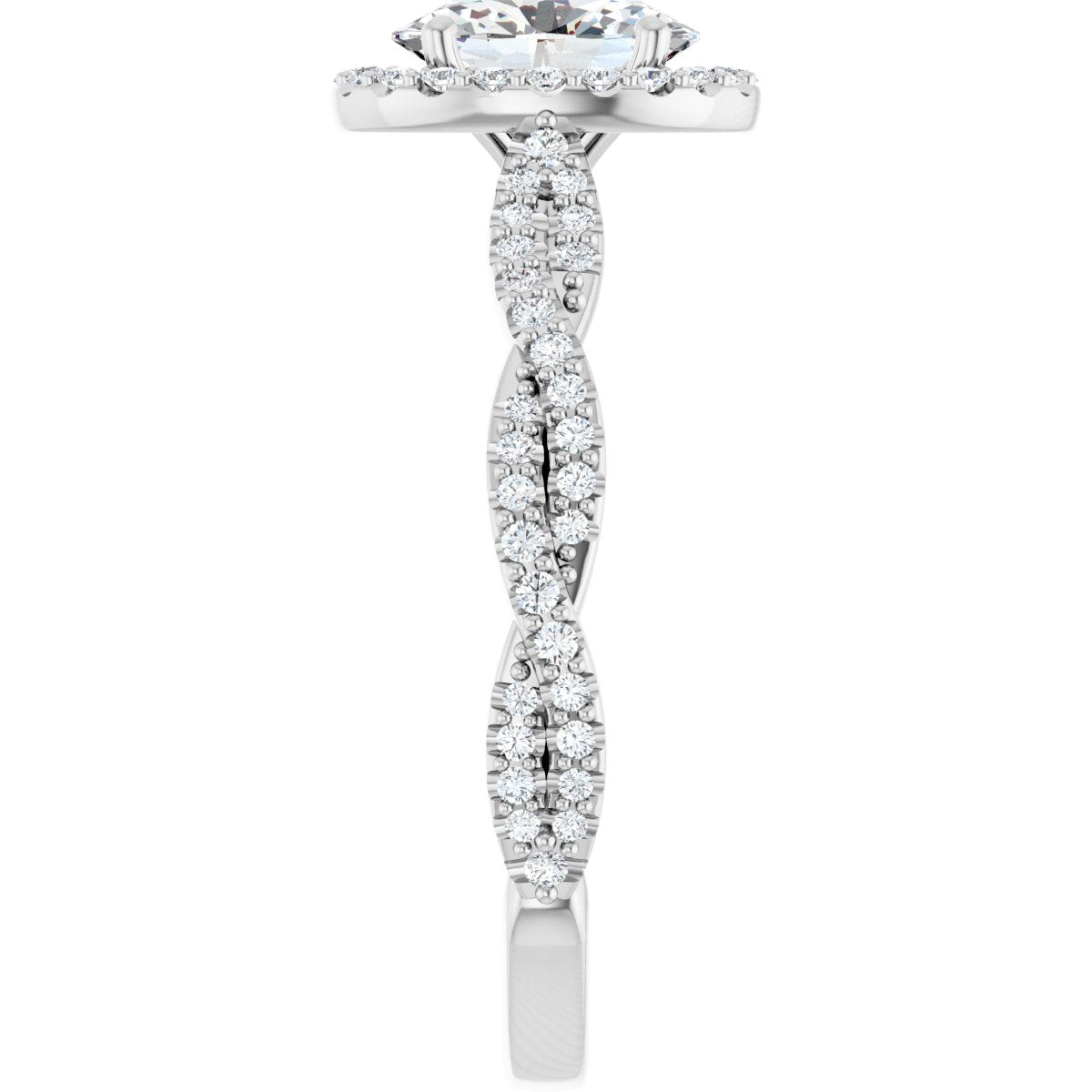Oval Halo-Style Engagement Ring Semi-Mount - gallery - Series 123267