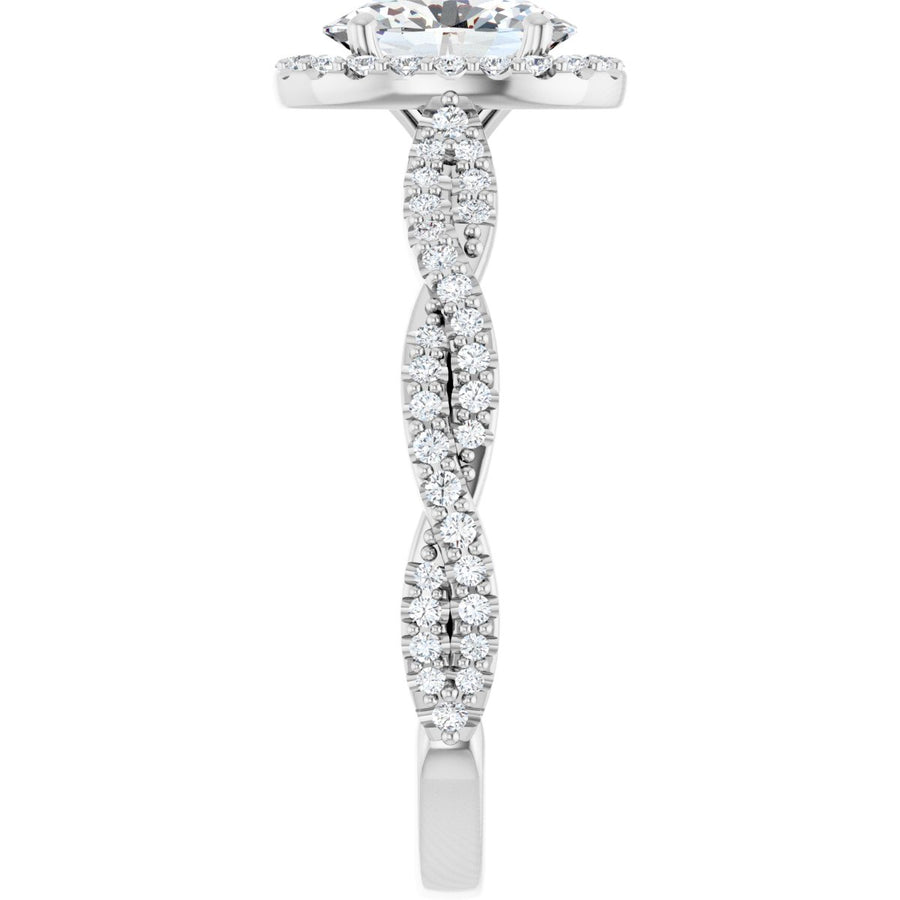 Oval Halo-Style Engagement Ring Semi-Mount - gallery - Series 123267