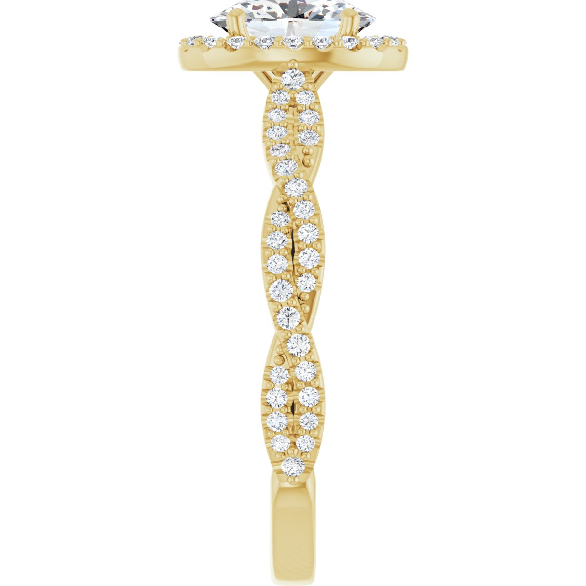 Oval Halo-Style Engagement Ring Semi-Mount - gallery - Series 123267