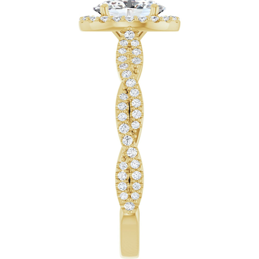 Oval Halo-Style Engagement Ring Semi-Mount - gallery - Series 123267