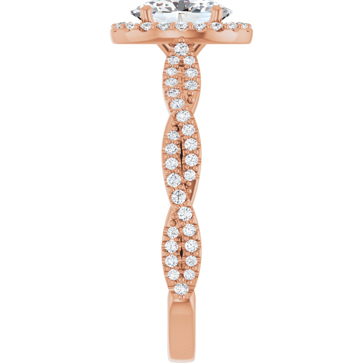 Oval Halo-Style Engagement Ring Semi-Mount - gallery - Series 123267