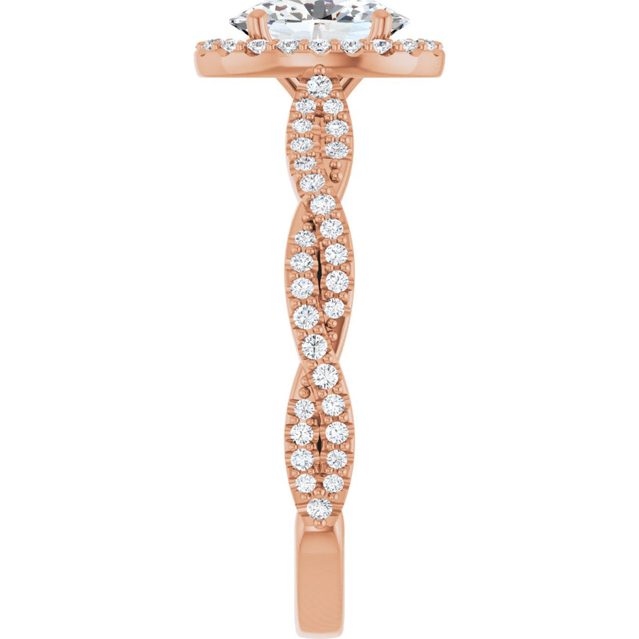Oval Halo-Style Engagement Ring Semi-Mount - gallery - Series 123267