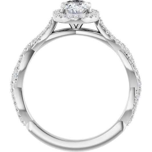 Oval Halo-Style Engagement Ring Semi-Mount - gallery - Series 123267