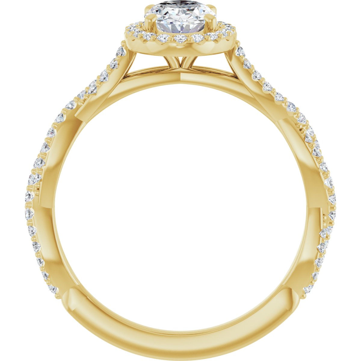 Oval Halo-Style Engagement Ring Semi-Mount - gallery - Series 123267