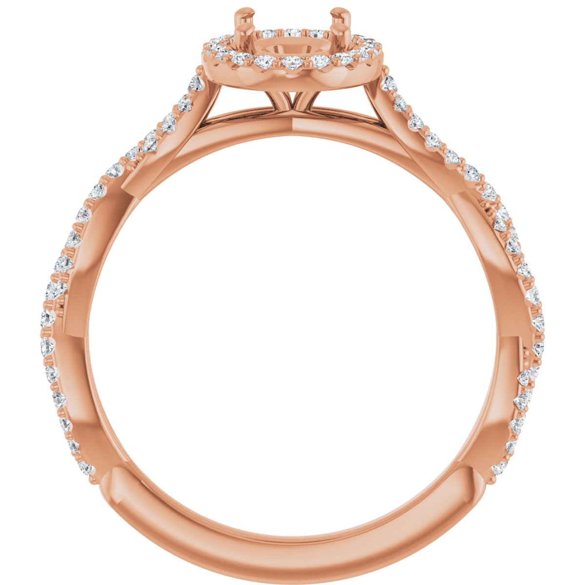 Oval Halo-Style Engagement Ring Semi-Mount - gallery - Series 123267