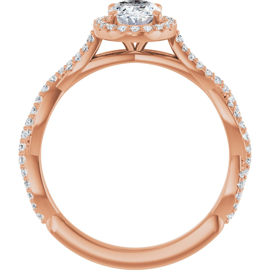 Oval Halo-Style Engagement Ring Semi-Mount - gallery - Series 123267