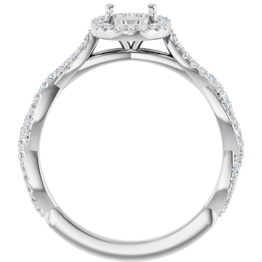 Oval Halo-Style Engagement Ring Semi-Mount - gallery - Series 123267